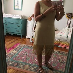 Vintage flapper dress with fringe